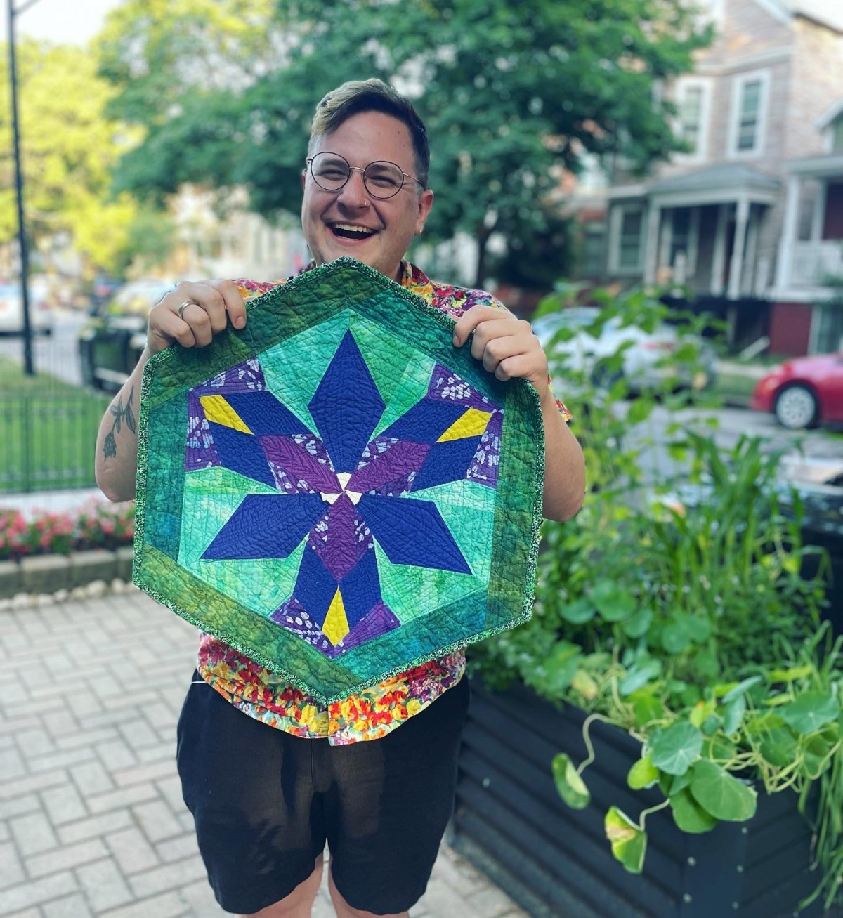 Iris Hexagon Quilt&nbsp;Block